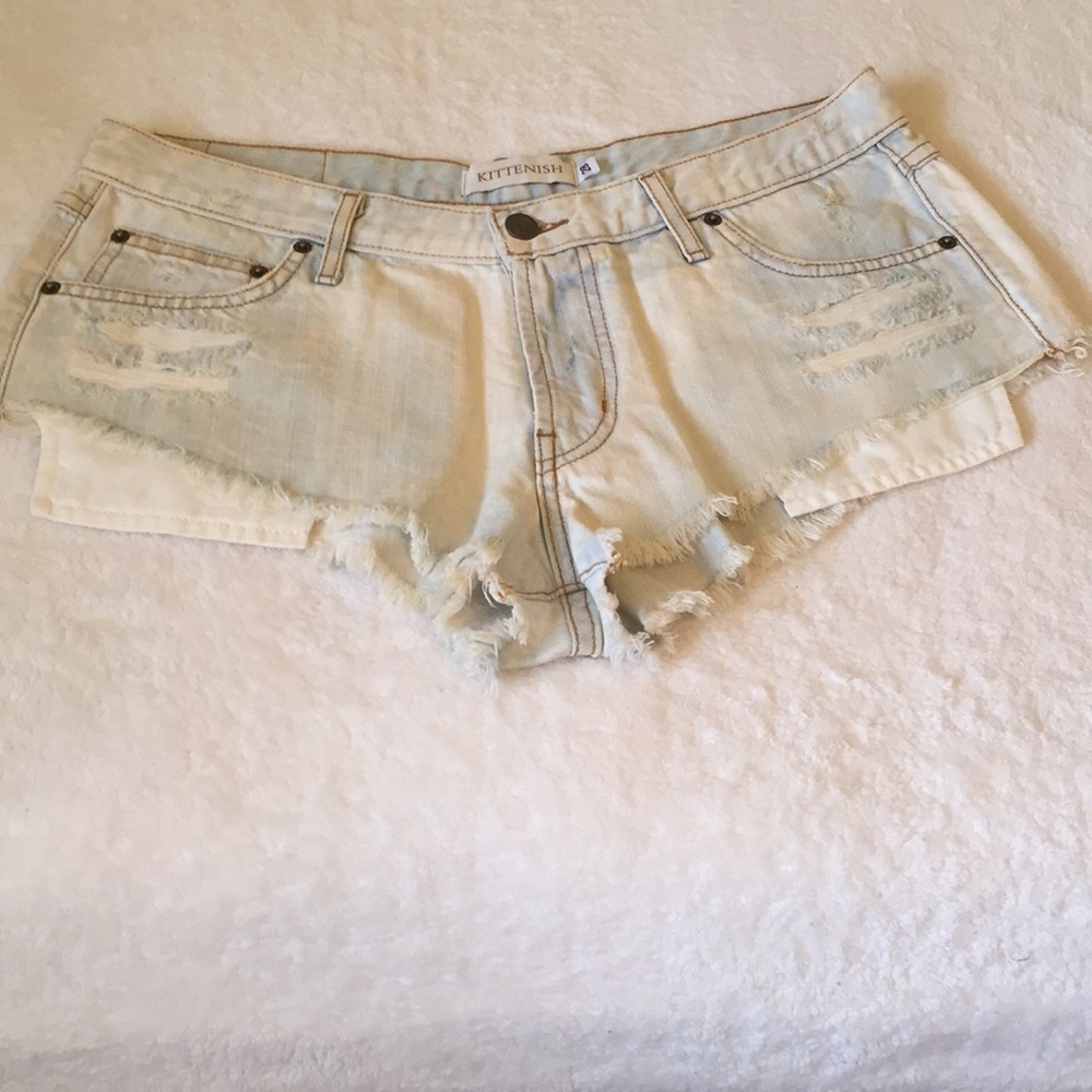 KITTENISH White Trash Denim Shorts